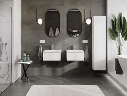 Mexen Orio 50 cm-es fürdőszobaszekrény Vela mosdóval, 1 fiók, fehér matt - 91A10-05023-1-BF01-W23M01