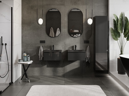 Mexen Orio dulap baie 50 cm cu lavoar Vela, 1 sertar, negru lucios/negru mat - 91A10-05023-1-BF70-W23M71