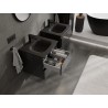 Mexen Orio dulap de baie 50 cm cu chiuvetă Vela, 2 sertare, negru lucios/negru mat - 91A10-05047-2-BFF70-W23M71