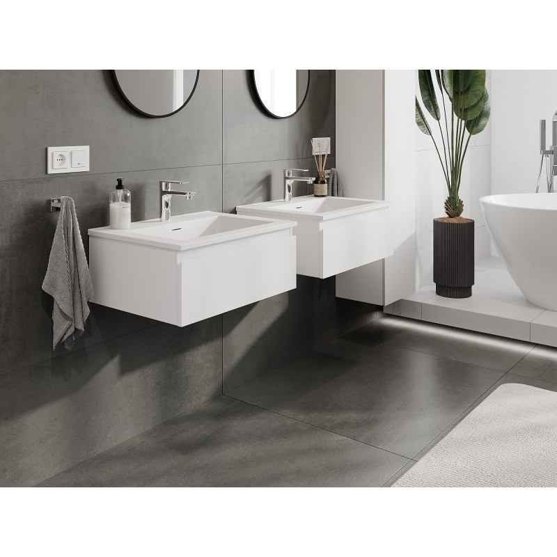 Mexen Orio dulap baie 60 cm cu lavoar Otis, 1 sertar, alb mat - 91A10-06023-1-BF01-W18M01