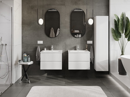 Mexen Orio 60 cm-es fürdőszobaszekrény Otis mosdóval, 2 fiók, fehér fényes - 91A10-06047-2-BFF00-W18M00