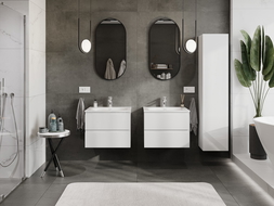 Mexen Orio dulap baie 60 cm cu lavoar Vela, 2 sertare, alb lucios - 91A10-06047-2-BFF00-W23M00