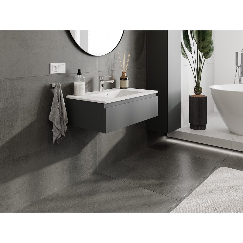 Mexen Orio dulap baie 80 cm cu chiuvetă Otis, 1 sertar, grafit mat/alb mat - 91A10-08023-1-BF66-W18M01