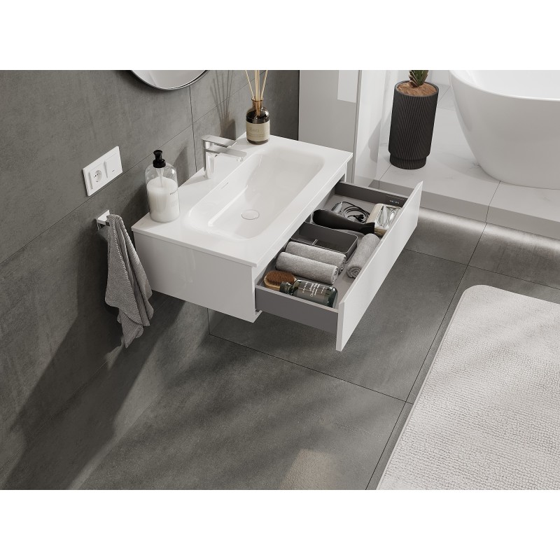 Mexen Orio dulap baie 80 cm cu lavoar Vela, 1 sertar, alb lucios - 91A10-08023-1-BF00-W23M00