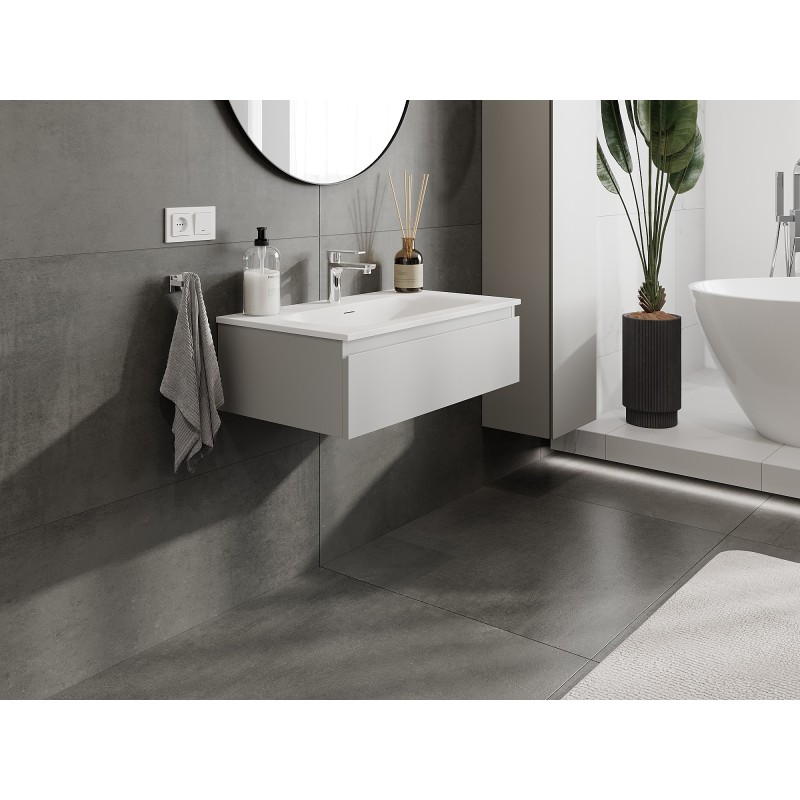 Mexen Orio dulap pentru baie 80 cm cu lavoar Vela, 1 sertar, gri mat/alb mat - 91A10-08023-1-BF62-W23M01