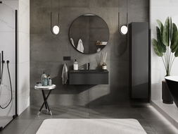 Mexen Orio fürdőszobai szekrény 80 cm mosdóval Vela, 1 fiók, fekete matt - 91A10-08023-1-BF71-W23M71