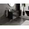 Mexen Orio dulap de baie 80 cm cu lavoar Vela, 2 sertare, negru lucios/negru mat - 91A10-08047-2-BFF70-W23M71