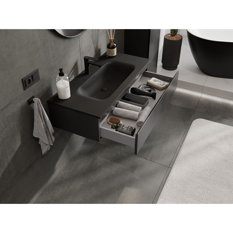 Mexen Orio dulap baie 100 cm cu chiuvetă Vela, 1 sertar, negru mat - 91A10-10023-1-BF71-W23M71