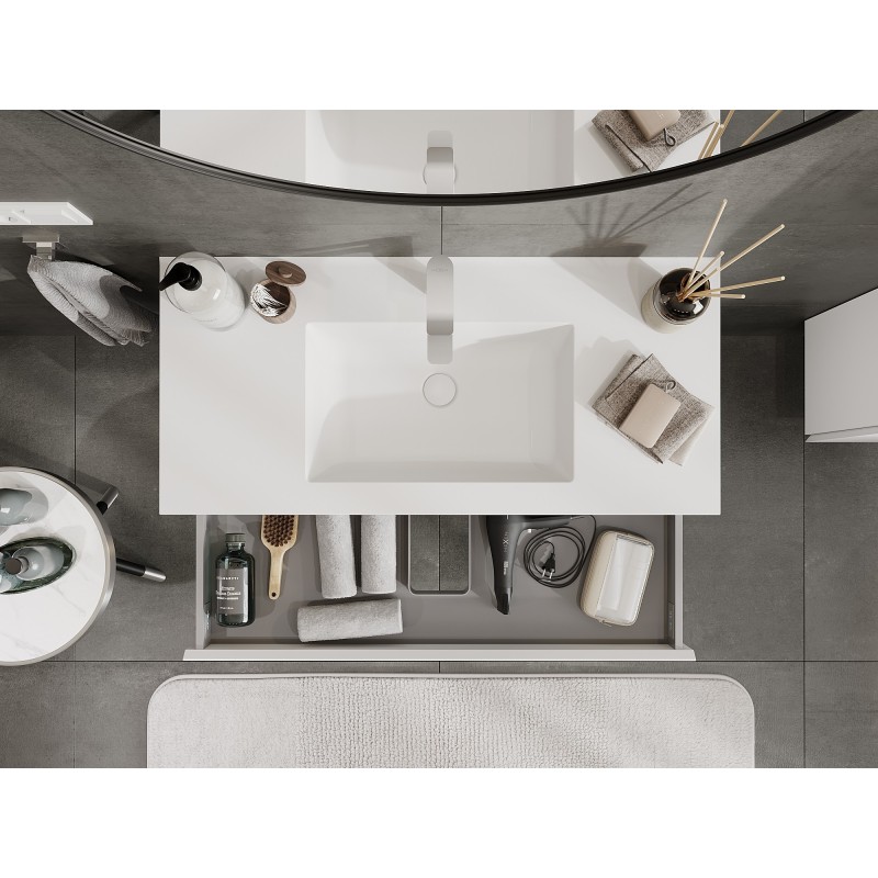 Mexen Orio dulap baie 100 cm cu lavoar Otis, 2 sertare, alb mat - 91A10-10047-2-BFF01-W18M01