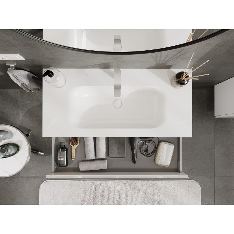 Mexen Orio dulap de baie 100 cm cu chiuvetă Vela, 2 sertare, alb lucios - 91A10-10047-2-BFF00-W23M00