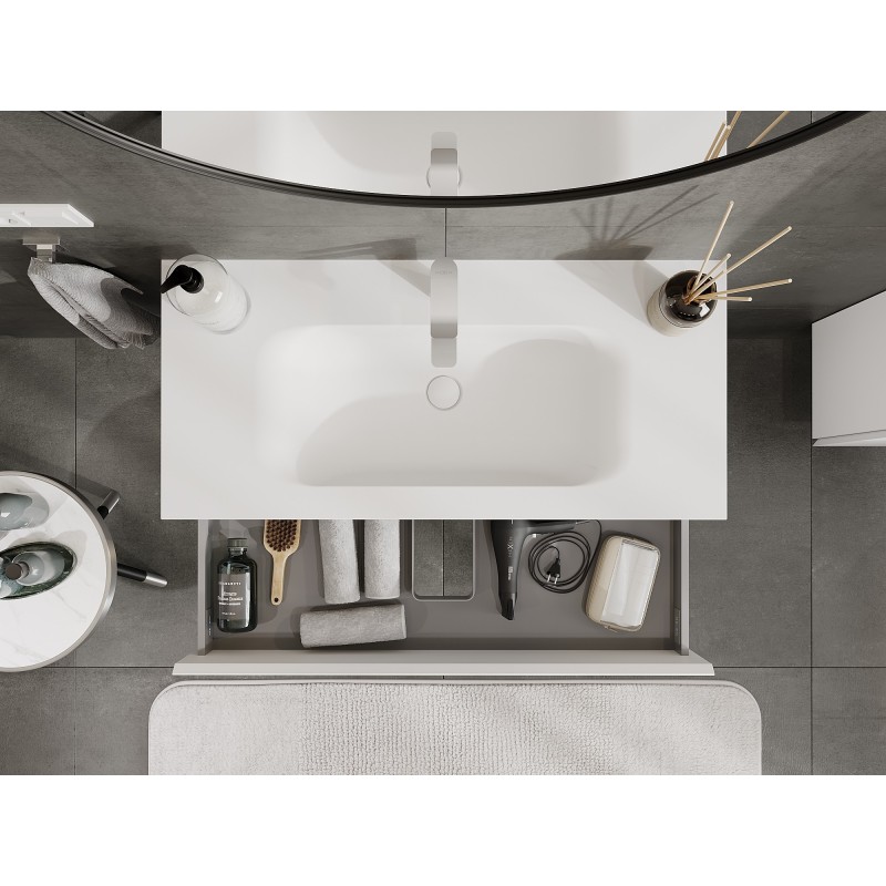 Mexen Orio dulap baie 100 cm cu chiuvetă Vela, 2 sertare, alb mat - 91A10-10047-2-BFF01-W23M01