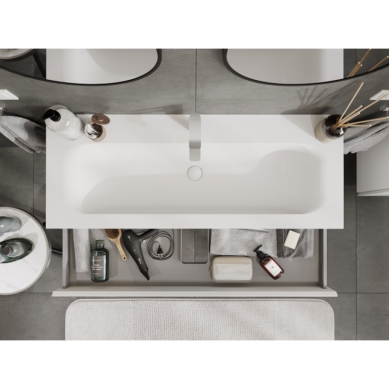 Mexen Orio dulap baie 120 cm cu lavoar Vela, 1 sertar, alb mat - 91A10-12023-1-BF01-W23M01