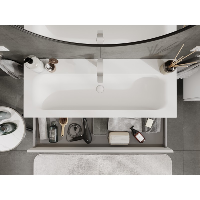 Mexen Orio dulap baie 120 cm cu lavoar Vela, 2 sertare, alb mat - 91A10-12047-2-BFF01-W23M01