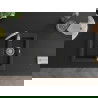 Mexen Carlos chiuvetă de granit cu 1,5 compartiment 582 x 475 mm, Neagră/Argintiu metalic, sifon Crom - 6518581500-73