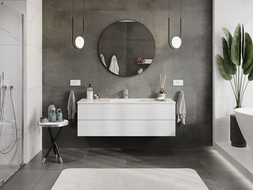 Mexen Orio dulap baie 140 cm cu chiuvetă Otis, 2 sertare, alb lucios - 91A10-14047-2-BFF00-W18M00