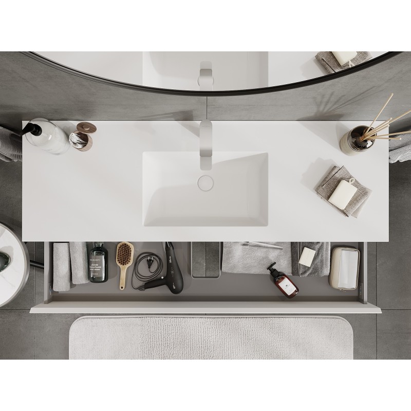 Mexen Orio dulap de baie 140 cm cu lavoar Otis, 2 sertare, alb mat - 91A10-14047-2-BFF01-W18M01