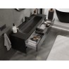 Mexen Orio dulap baie 140 cm cu lavoar Vela, 2 sertare, negru lucios/negru mat - 91A10-14047-2-BFF70-W23M71