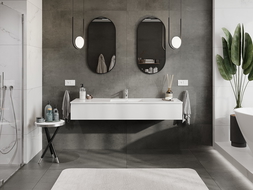 Mexen Orio dulap baie 160 cm cu lavoar Otis, 1 sertar, alb lucios - 91A10-16023-1-BF00-W18M00