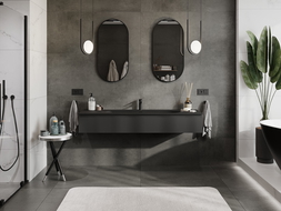 Mexen Orio dulap baie 160 cm cu chiuvetă Vela, 1 sertar, negru mat - 91A10-16023-1-BF71-W23M71