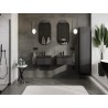 Mexen Rivel dulap baie 50 cm cu lavoar Vela, 1 sertar, striat, negru mat - 91A20-05023-1-BF71-W23M71
