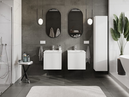 Mexen Rivel dulap baie 50 cm cu lavoar Otis, 1 sertar, striat , alb mat - 91A20-05047-1-BF01-W18M01