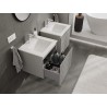 Mexen Rivel dulap de baie 50 cm cu chiuvetă Otis, 1 sertar, riflat, gri mat/alb mat - 91A20-05047-1-BF62-W18M01
