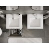 Mexen Rivel dulap de baie 50 cm cu chiuvetă Otis, 1 sertar, riflat, gri mat/alb mat - 91A20-05047-1-BF62-W18M01