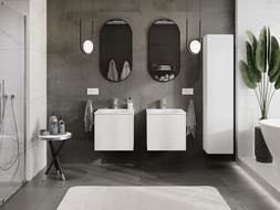 Mexen Rivel dulap baie 50 cm cu lavoar Vela, 1 sertar, canelat, alb mat - 91A20-05047-1-BF01-W23M01