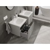 Mexen Rivel dulap baie 50 cm cu chiuvetă Vela, 1 sertar, riflat, gri mat/alb mat - 91A20-05047-1-BF62-W23M01