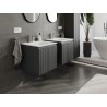 Mexen Rivel dulap baie 50 cm cu lavoar Vela, 1 sertar, canelat, grafit mat/alb mat - 91A20-05047-1-BF66-W23M01