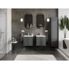 Mexen Rivel dulap baie 50 cm cu lavoar Vela, 1 sertar, canelat, grafit mat/alb mat - 91A20-05047-1-BF66-W23M01