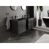 Mexen Rivel dulap baie 50 cm cu lavoar Otis, 2 sertare, fațetat, negru mat - 91A20-05047-2-BFF71-W18M71