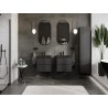 Mexen Rivel dulap baie 50 cm cu lavoar Otis, 2 sertare, fațetat, negru mat - 91A20-05047-2-BFF71-W18M71