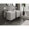 Mexen Rivel dulap pentru baie de 50 cm cu chiuvetă Vela, 2 sertare, fațetat, gri mat/alb mat - 91A20-05047-2-BFF62-W23M01