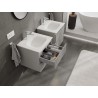 Mexen Rivel dulap pentru baie de 50 cm cu chiuvetă Vela, 2 sertare, fațetat, gri mat/alb mat - 91A20-05047-2-BFF62-W23M01