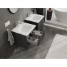 Mexen Rivel dulap baie 50 cm cu lavoar Vela, 2 sertare, structurat, grafit mat/alb mat - 91A20-05047-2-BFF66-W23M01