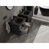 Mexen Rivel dulap baie 50 cm cu chiuvetă Vela, 2 sertare, canelată, negru mat - 91A20-05047-2-BFF71-W23M71