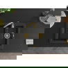 Mexen Carlos chiuvetă de granit cu 1,5 compartiment 582 x 475 mm, Neagră/Argintiu metalic, sifon Auriu - 6518581500-73-G