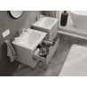 Mexen Rivel dulap de baie 60 cm cu chiuvetă Vela, 2 sertare, canelat, gri mat/alb mat - 91A20-06047-2-BFF62-W23M01