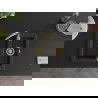 Mexen Carlos chiuvetă de granit cu 1,5 compartiment 582 x 475 mm, Neagră/Auriu metalic, sifon Auriu - 6518581500-75-G