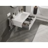 Mexen Rivel dulap de baie 80 cm cu lavoar Otis, 1 sertar, față canelată, alb mat - 91A20-08023-1-BF01-W18M01