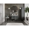 Mexen Rivel dulap de baie de 80 cm cu lavoar Vela, 2 sertare, cu caneluri, grafit mat/alb mat - 91A20-08047-2-BFF66-W23M0