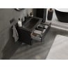 Mexen Rivel dulap baie 80 cm cu chiuvetă Vela, 2 sertare, canelată, negru mat - 91A20-08047-2-BFF71-W23M71