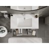 Mexen Rivel dulap de baie 90 cm cu lavoar Otis, 1 sertar, fațetă texturată, gri mat / alb mat - 91A20-09023-1-BF62-W18M01