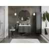 Mexen Rivel dulap de baie 90 cm cu lavoar Otis, 2 sertare, cu caneluri, grafit mat/alb mat - 91A20-09047-2-BFF66-W18M0