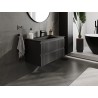 Mexen Rivel dulap de baie 90 cm cu chiuvetă Otis, 2 sertare, canelat, negru mat - 91A20-09047-2-BFF71-W18M71