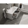 Mexen Rivel dulap baie 100 cm cu lavoar Vela, 2 sertare, striat, gri mat/alb mat - 91A20-10047-2-BFF62-W23M01