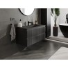 Mexen Rivel dulap baie 100 cm cu lavoar Vela, 2 sertare, canelat, negru mat - 91A20-10047-2-BFF71-W23M71