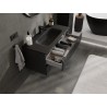 Mexen Rivel dulap baie 100 cm cu lavoar Vela, 2 sertare, canelat, negru mat - 91A20-10047-2-BFF71-W23M71