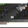 Mexen Carlos chiuvetă de granit cu 1,5 compartiment 582 x 475 mm, Neagră/Argintiu metalic, sifon Neagră - 6518581500-73-B